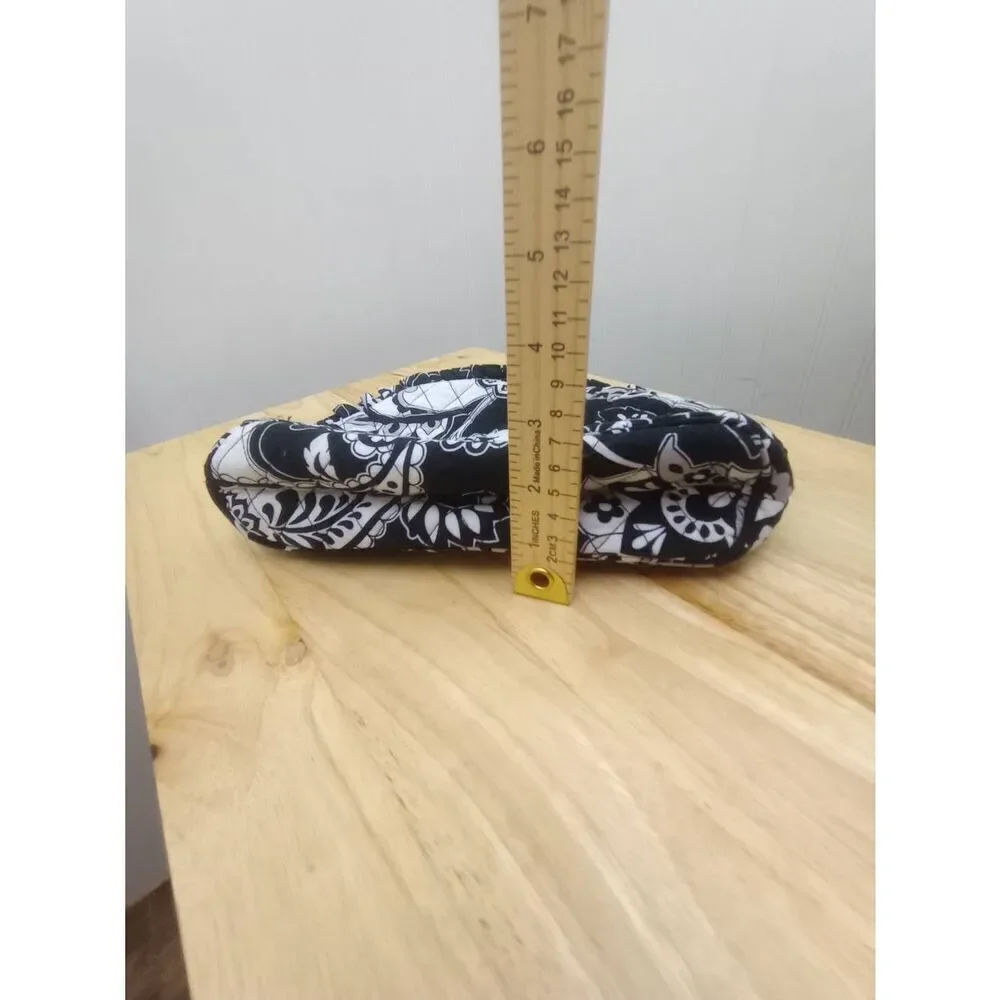 Vera Bradley black and white floral cosmetic bag zip top small
